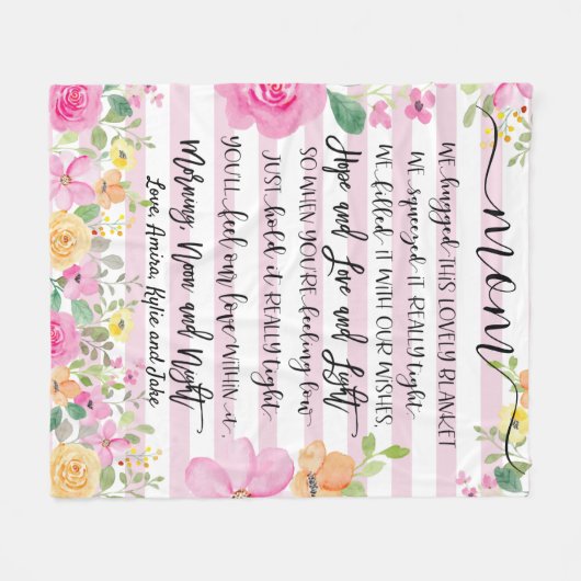 Geschenk für die Mama, Oma-Geschenk, maßgeschneide Fleecedecke (Vorderseite (Horizontal))