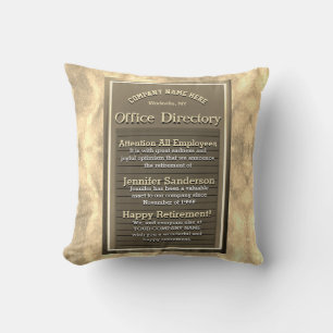 Geschenk für die Pension Eigene Goldene Vintage Un Kissen