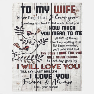 Geschenk für Ehefrau | Zu meiner Ehefrau Liebesbri Fleecedecke