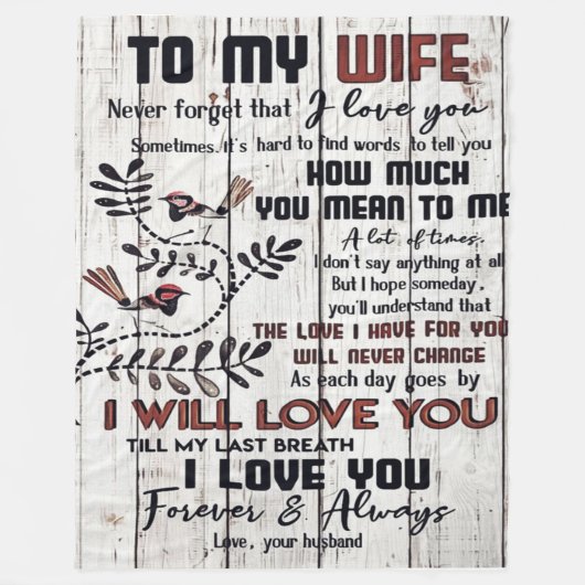 Geschenk für Ehefrau | Zu meiner Ehefrau Liebesbri Fleecedecke (Vorderseite)