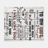 Geschenk für Ehefrau | Zu meiner Ehefrau Liebesbri Fleecedecke (Vorderseite (Horizontal))