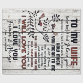 Geschenk für Ehefrau | Zu meiner Ehefrau Liebesbri Geschenkpapier (Flach)