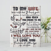 Geschenk für Ehefrau | Zu meiner Ehefrau Liebesbri Menükarte (Stehend Vorderseite)