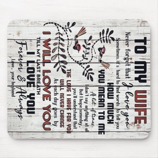 Geschenk für Ehefrau | Zu meiner Ehefrau Liebesbri Mousepad (Vorne)