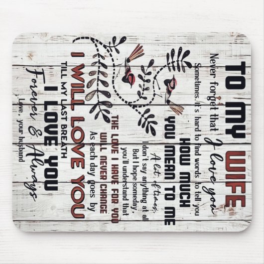 Geschenk für Ehefrau | Zu meiner Ehefrau Liebesbri Mousepad (Vorne)