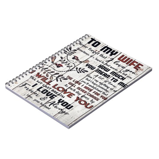Geschenk für Ehefrau | Zu meiner Ehefrau Liebesbri Notizblock (Linke Seite)