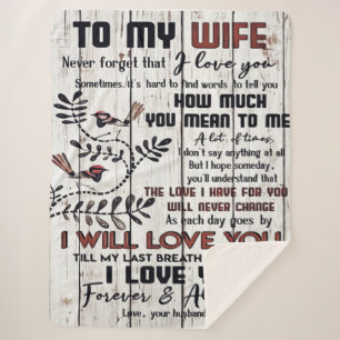 Geschenk für Ehefrau Zu meiner Ehefrau Liebesbri Sherpadecke