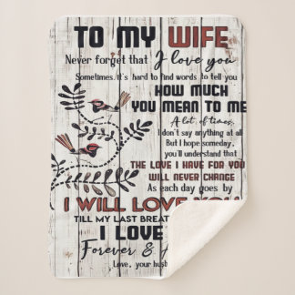 Geschenk für Ehefrau | Zu meiner Ehefrau Liebesbri Sherpadecke
