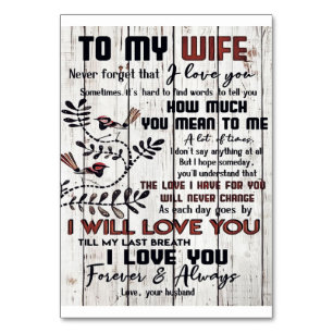 Geschenk für Ehefrau   Zu meiner Ehefrau Liebesbri Tischnummer