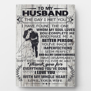 Geschenk für Ehemann   Mein Ehemann bester Geschen Fotoplatte