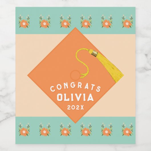 Geschenk für eine Graduierungspartei Weinetikett (Einzelnes Label)