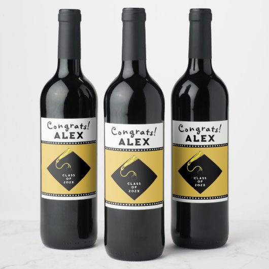Geschenk für eine Graduierungspartei Weinetikett (Flaschen)