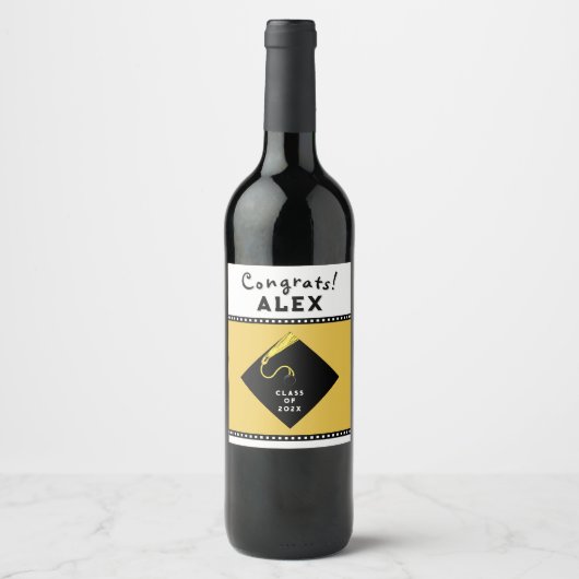 Geschenk für eine Graduierungspartei Weinetikett (Vorderseite)