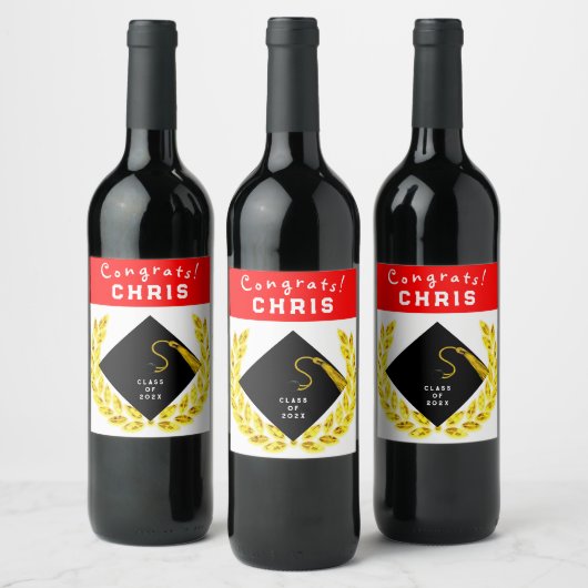 Geschenk für eine Graduierungspartei Weinetikett (Flaschen)
