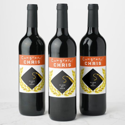 Geschenk für eine Graduierungspartei Weinetikett (Flaschen)