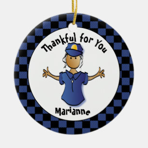 Geschenk für eine lustige Polizistin - Niedlicher Keramik Ornament