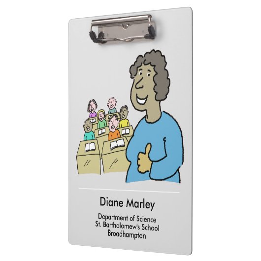 Geschenk für eine schwarze Weibliche Lehrerin. Leh Klemmbrett (Links)