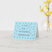 Geschenk für eine wunderbare Bridesmaid Karte (Gelbe Blume)