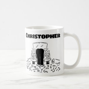 Geschenk für einen Automechaniker mit Name Kaffee Kaffeetasse
