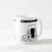 Geschenk für einen Automechaniker mit Name Kaffeem Kaffeetasse (VorderseiteRechts)