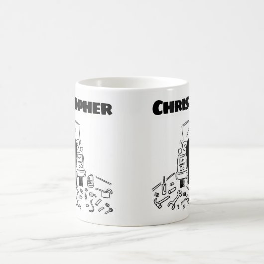 Geschenk für einen Automechaniker mit Name Kaffeem Kaffeetasse (Mittel)