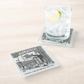 Geschenk für einen Birdwatcher oder Vogelbeobachte Glasuntersetzer (Schrägansicht)