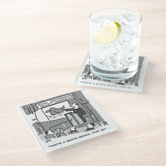 Geschenk für einen Birdwatcher oder Vogelbeobachte Glasuntersetzer (Schrägansicht)