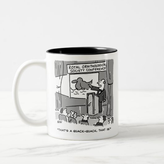 Geschenk für einen Birdwatcher oder Vogelbeobachte Zweifarbige Tasse (Links)