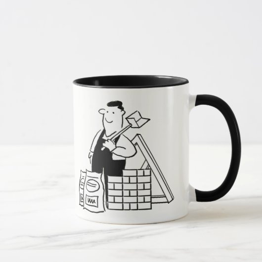 Geschenk für einen Builder. Cartoon-Illustration a Tasse (Rechts)