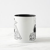 Geschenk für einen Builder. Cartoon-Illustration a Tasse (Zentrum)