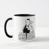 Geschenk für einen Builder. Cartoon-Illustration a Tasse (Links)