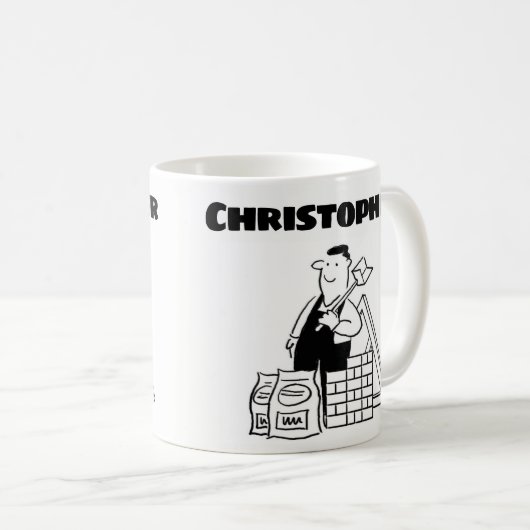 Geschenk für einen Builder mit Name Coffee Tasse (VorderseiteRechts)