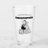 Geschenk für einen Builder mit seinem Namen. Build Glas (Rückseite)