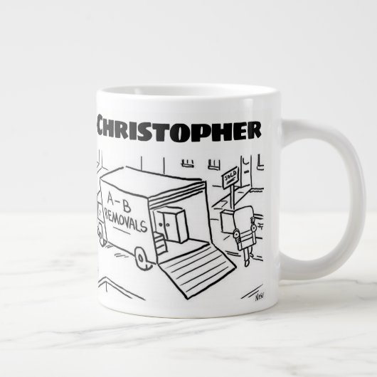Geschenk für einen Entfernungsmann mit Namen Jumbo-Tasse (Rechts)