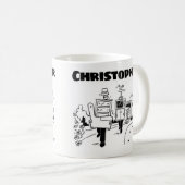 Geschenk für einen Entfernungsmann mit Namen Kaffeetasse (VorderseiteRechts)