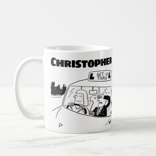 Geschenk für einen Fahrlehrer mit zusätzlichem Nam Kaffeetasse (Links)