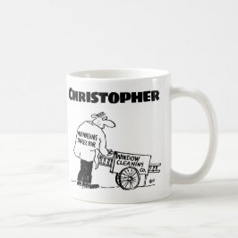 Geschenk für einen Fensterreiniger mit Name Coffee Kaffeetasse