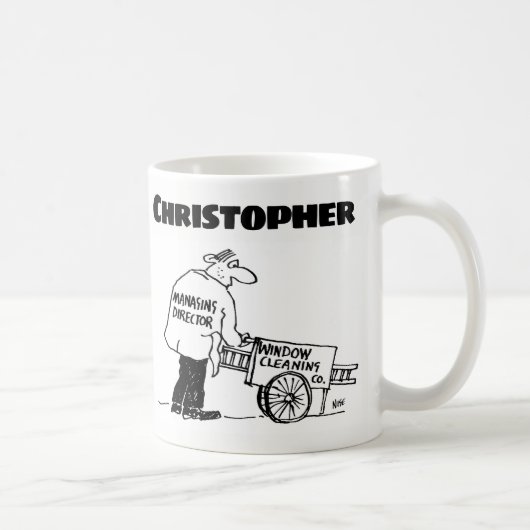Geschenk für einen Fensterreiniger mit Name Coffee Kaffeetasse (Rechts)