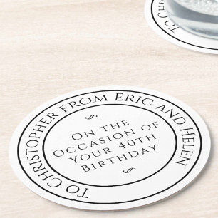 Geschenk für einen Freund zum Geburtstag Runder Pappuntersetzer