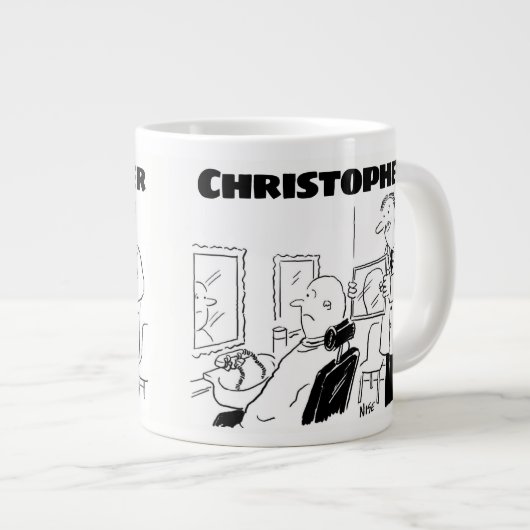 Geschenk für einen Friseur oder Friseur mit dem Zu Jumbo-Tasse (Vorderseite Rechts)