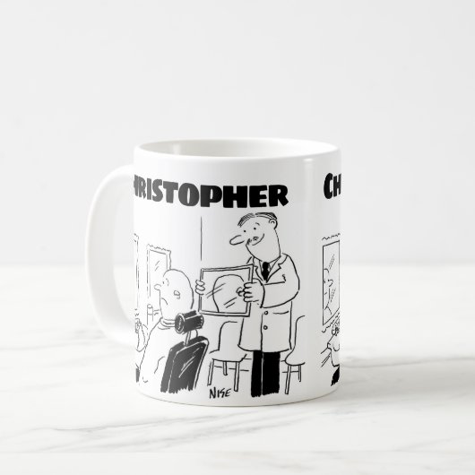 Geschenk für einen Friseur oder Friseur mit zusätz Kaffeetasse (Vorderseite Links)