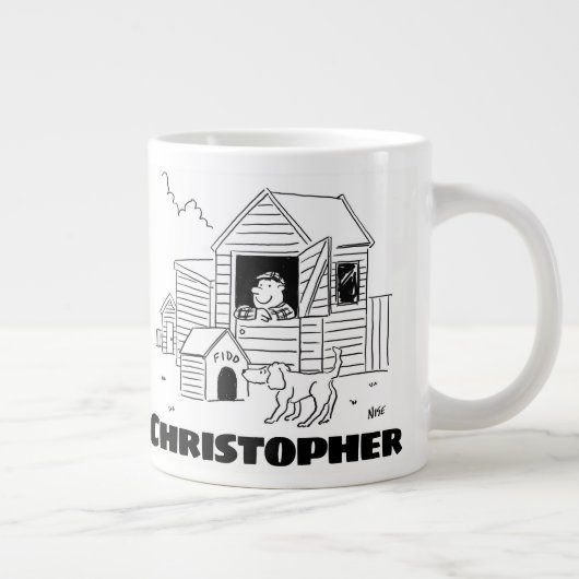 Geschenk für einen Gartenschuhhersteller mit Namen Jumbo-Tasse (Rechts)