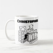 Geschenk für einen Gerecycelt Warenkäufer mit Name Kaffeetasse (Links)