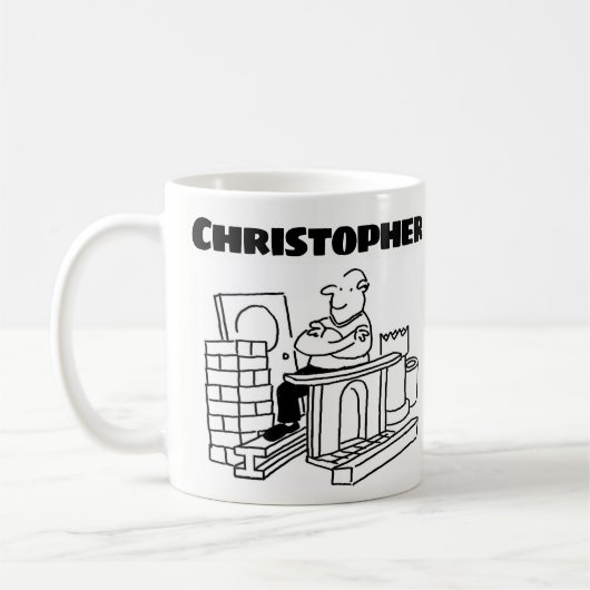 Geschenk für einen Gerecycelt Warenkäufer mit Name Kaffeetasse (Links)