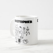 Geschenk für einen Handyman mit zusätzlichem Namen Kaffeetasse (Vorderseite Links)