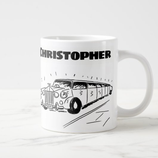 Geschenk für einen Limousine Chauffeur mit Namen Jumbo-Tasse (Rechts)