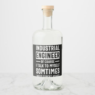 Geschenk für einen lustigen Industrieingenieur Alkoholflaschenetikett
