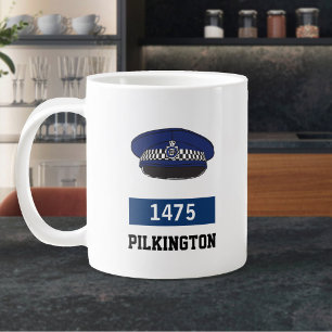 Geschenk für einen Polizeibeamten. UK Polizei-Flac Jumbo-Tasse