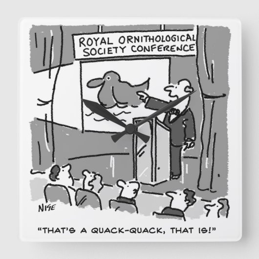 Geschenk für einen Vogelbeobachter oder Vogelbeoba Quadratische Wanduhr (Vorderseite)