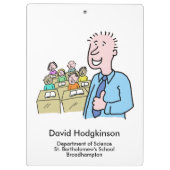 Geschenk für einen weißen männlichen Lehrer. Lehre Klemmbrett (Rückseite)